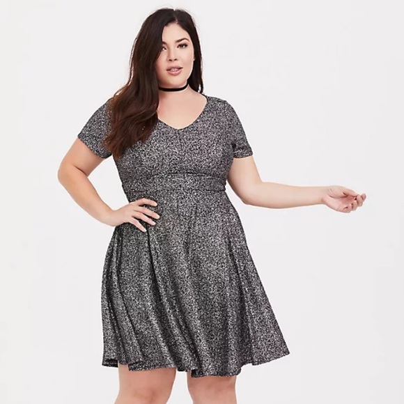 torrid Dresses & Skirts - Torrid Silver Knit Skater Dress